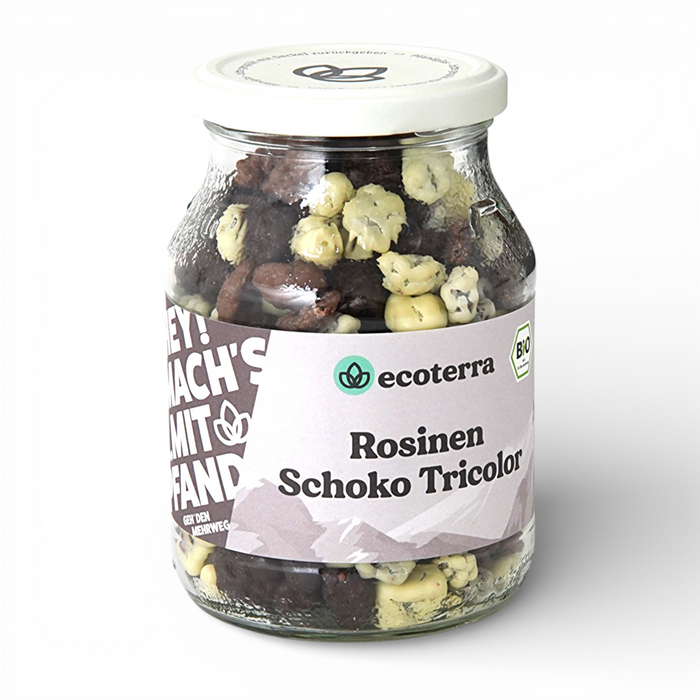 Rosinen Schoko Tricolor, fair gehandelt - 350 g | Inkl. 0,15€ Pfand