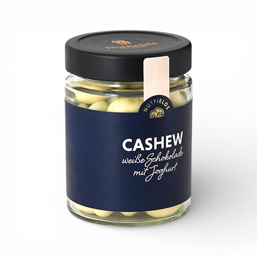 Nutfields Bio Cashewkerne in weißer Schokolade mit Joghurt, fair gehandelt - 150 g