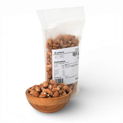 Bio Cashewkerne, geröstet, mit Honig