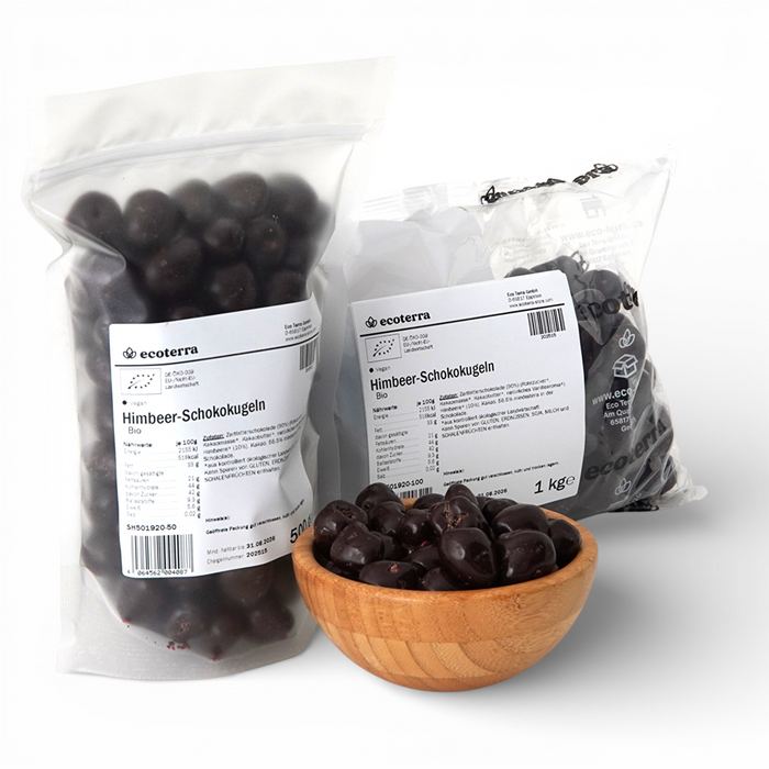 Bio Himbeeren in Zartbitterschokolade