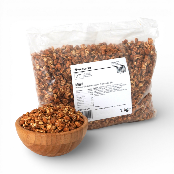 Bio Knusper Dinkel Müsli, mit Honig und Erdmandel